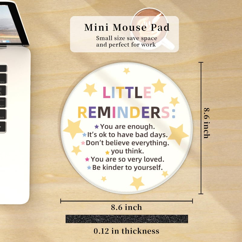 Hancynir Inspirational Quote Mouse Pad for Desk, Star White Small Cute Mousepad with Non-Slip Base, Round Mouse Pads for Laptop Gaming, Computer Mouse Mat for Desk Accessories Office Decor Supplies - Image 3